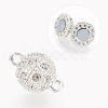 Alloy Rhinestone Magnetic Clasps with Loops X-RB-H116-2-S-2