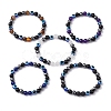 Round Gemstone Beaded Stretch Bracelets BJEW-JB11005-4