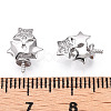 Rhodium Plated 925 Sterling Silver Micro Pave Clear Cubic Zirconia Star Charms for Half Drilled Beads STER-T007-26P-3