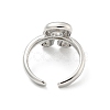 Brass Letter Open Cuff Rings for Women RJEW-G313-01R-P-3