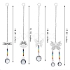 4Pcs 4 Style Glass Chandelier Suncatchers Prisms Chakra Hanging Pendant AJEW-SZ0002-27-7