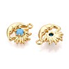 Brass Micro Pave Cubic Zirconia Charms X1-KK-N263-94B-G-2