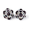 Polymer Clay Rhinestone Beads with Square Acrylic CLAY-T022-03C-2