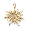 Brass Micro Pave Clear Cubic Zirconia Pendants X-ZIRC-P086-31G-1