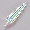 Transparent Glass Big Cone Pendulum Pendants GLAA-WH0015-34E-1