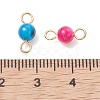 Dyed Natural Freshwater Shell Round Links Connector Charms PALLOY-JF05445-01-3