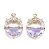 Faceted Transparent Glass Pendants X-GLAA-T020-18D-1