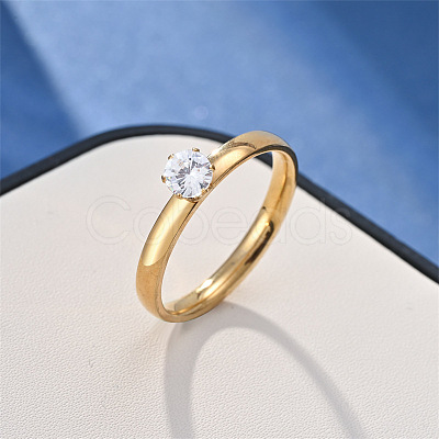 Stainless Steel with Rhinestone Finger Rings FS-WGB751E-35-1
