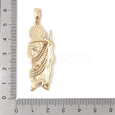 Brass Clear Cubic Zirconia Pendants KK-Z050-03G-07-1