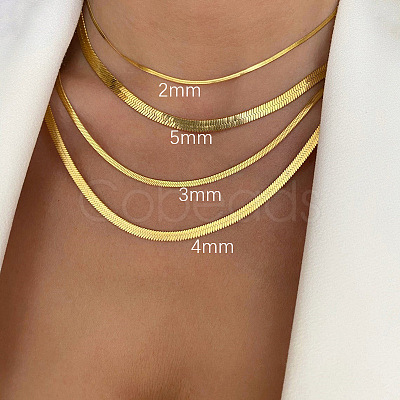 304 Stainless Steel Snake Chain Necklaces for Women WG80FEF-03-1
