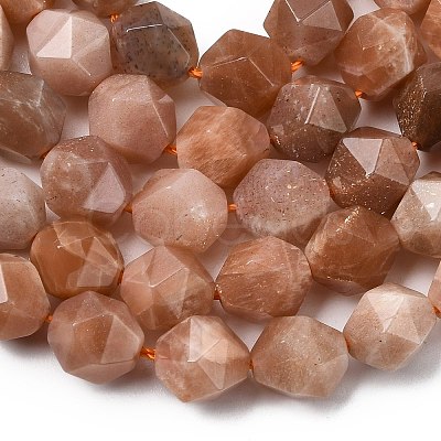 Natural Peach Moonstone Beads Strands G-Z119-A18-03-1