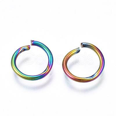 Ion Plating(IP) Rainbow Color 304 Stainless Steel Open Jump Rings STAS-N098-062B-01-1