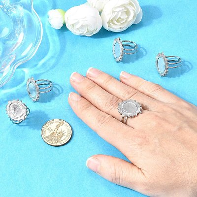 Tarnish Resistant 304 Stainless Steel Cuff Ring Findings X-PW-WG41752-02-1