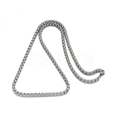 Tarnish Resistant 304 Stainless Steel Box Chains Necklaces NJEW-I074-12-1