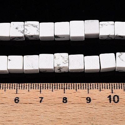 Natural Howlite Beads Strands G-T139-6x6-02A-1