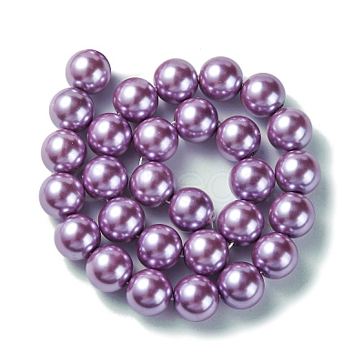 Eco-Friendly Glass Pearl Beads Strands HY-A008-14mm-RB056-1