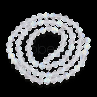 Imitate Austrian Crystal Bicone Frosted Glass Beads Strands GLAA-F029-TM4mm-A13-1