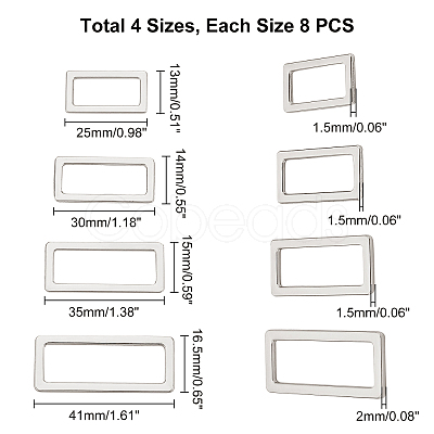 32Pcs 4 Style Alloy Buckle FIND-WR0002-90P-1