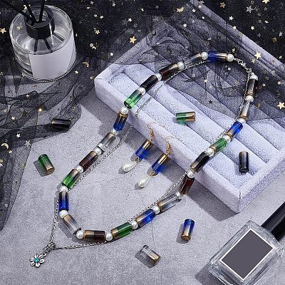 5 Strands 5 Colors Half Electroplate Glass Beads EGLA-NB0001-18-1