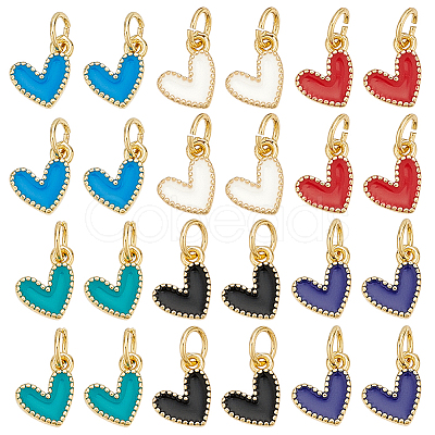 24Pcs 6 Colors Enamel Charms KK-HY0003-96-1