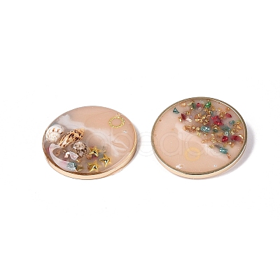 Brass & Epoxy Resin Pendants KK-Q082-04KCG-01-1