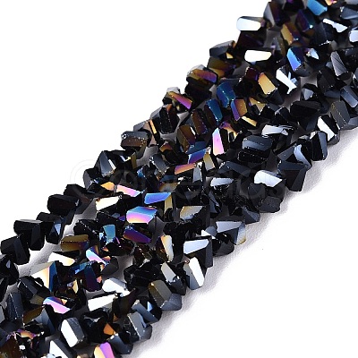 Electroplate Opaque Glass Beads Strands EGLA-Q139-01A-C18-1