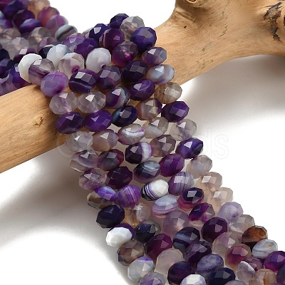 Natural Banded Agate Beads Strands G-Z111-A01-04-1