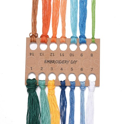 DIY Woven Net/Web with Feather Pattern Embroidery Kit DIY-O021-17A-1