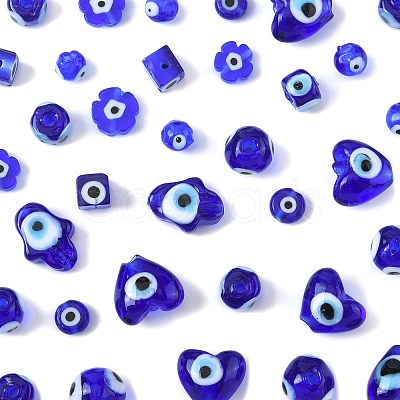 80Pcs 8 Styles Handmade Lampwork Evil Eye Beads LAMP-FS0001-38B-1