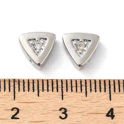 Real Platinum Plated Brass Micro Pave Cubic Zirconia Beads KK-H455-08P-01-1
