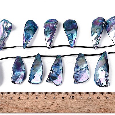 AB Color Plated Dyed Natural Freshwater Shell Beads Strands X-SHEL-T020-55C-1