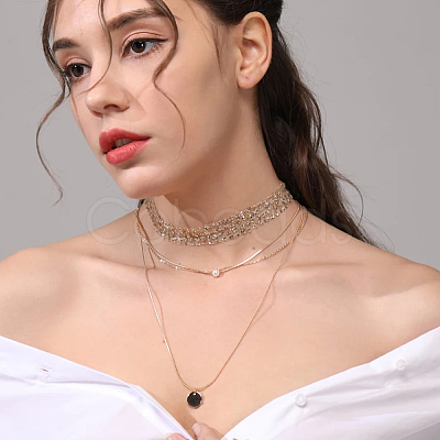 4Pcs 4 Style 925 Sterling Silver Box Chain Extender STER-BBC0007-17G-1