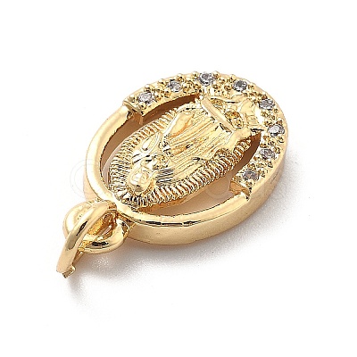 Rack Plating Brass with Cubic Zirconia Pendants KK-Q017-06D-G-1