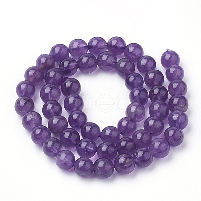 Natural Amethyst Beads Strands G-Q961-17-10mm-1