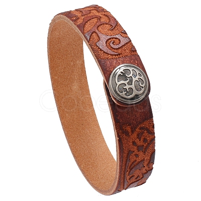 Branch Pattern Cowhide Cord Bracelets PW-WG87466-02-1