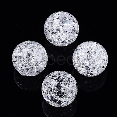 Transparent Crackle Style Acrylic Beads MACR-T036-16-1
