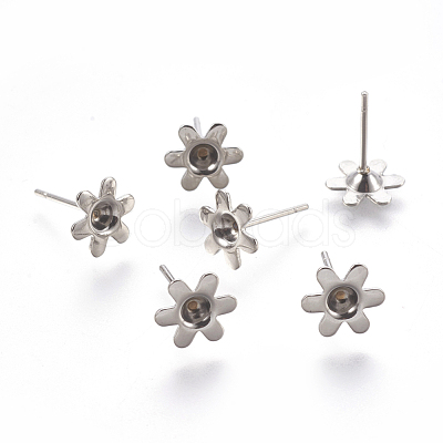 Tarnish Resistant 304 Stainless Steel Ear Stud Components STAS-G187-05P-1