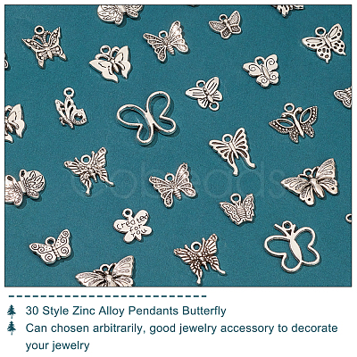 60pcs 30 Style Zinc Alloy Pendants Set PALLOY-PH0002-07-1