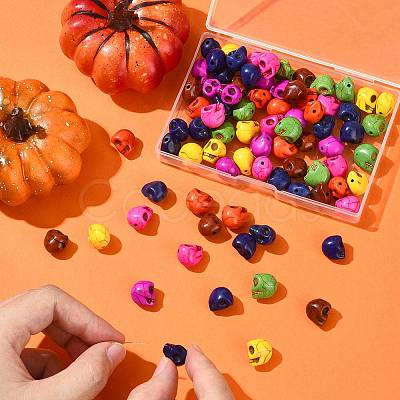 80Pcs 8 Colors Synthetic Turquoise Beads TURQ-FS0001-08-1