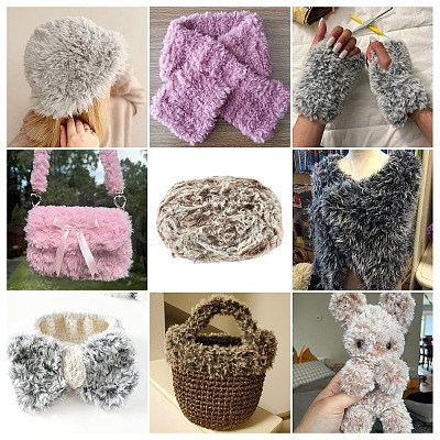 Super Bulky Imitation Fur Polyester Yarn OCOR-TAC0016-36G-1