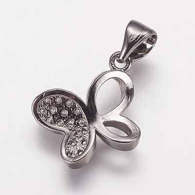 Brass Cubic Zirconia Pendants ZIRC-K070-22B-1