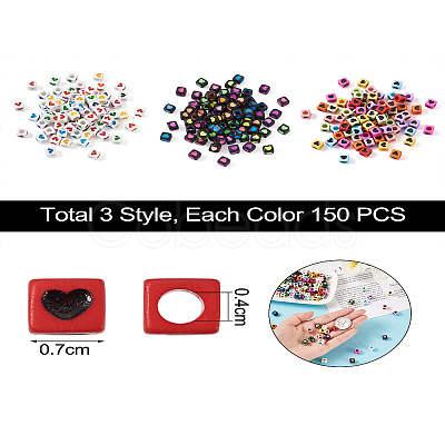 Cheriswelry 450Pcs 3 Style Opaque Acrylic Beads OACR-CW0001-02-1