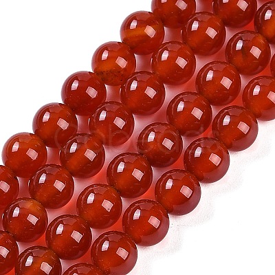 Natural Carnelian Beads Strands G-G338-6mm-01-1
