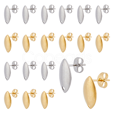 DICOSMETIC 40Pcs 2 Colors 304 Stainless Steel Stud Earring Findings STAS-DC0014-87-1