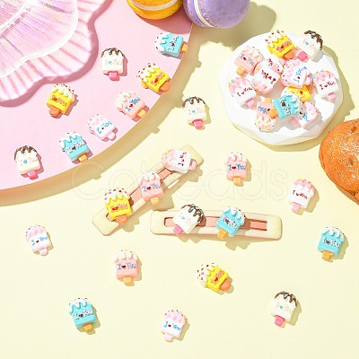 36Pcs 6 Colors Opaque Resin Cabochons RESI-CJ0004-89-1
