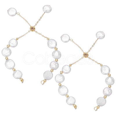 2Pcs Natural Keshi Pearl Slider Bracelet Making BJEW-UN00020-1
