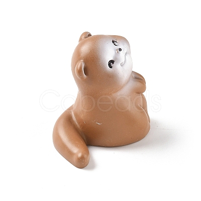 Resin Otter Figurines Ornament DJEW-E015-02F-1