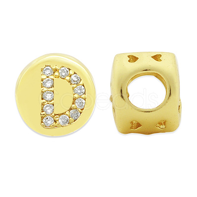 Brass Micro Pave Clear Cubic Zirconia Beads KK-T030-LA843-DX3-1