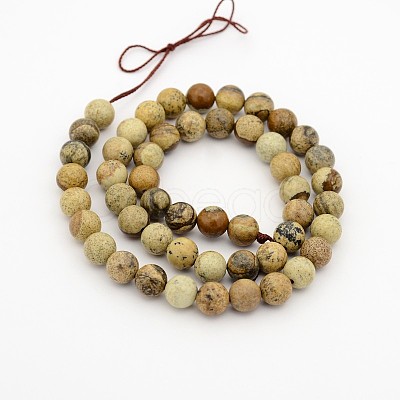 Natural Picture Jasper Round Bead Strands X-G-G-P070-55-6mm-1