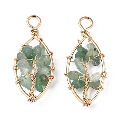 Natural Green Aventurine Pendants G-T131-98B-04-1
